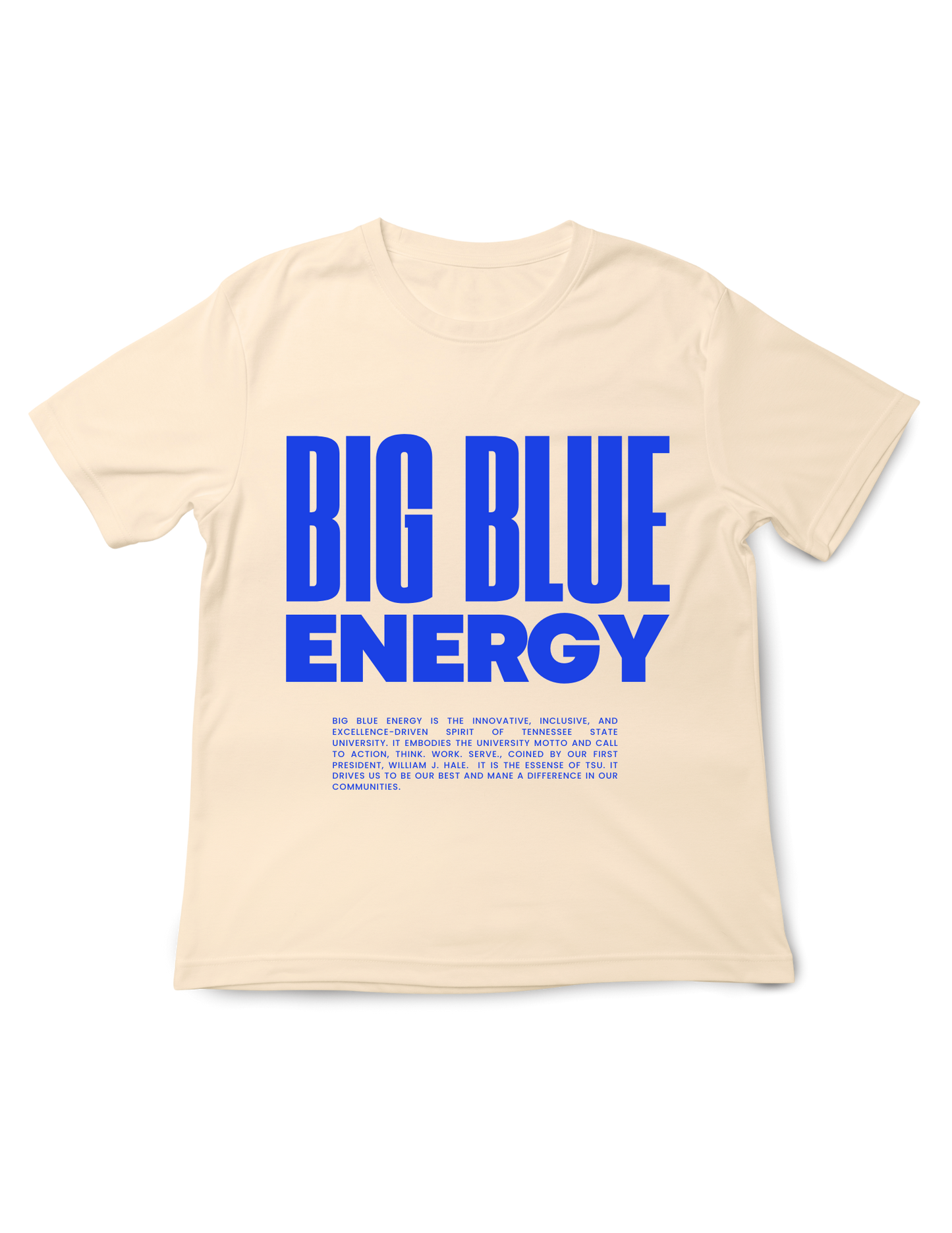 Defining BIG BLUE T-Shirt - Cream & Blue