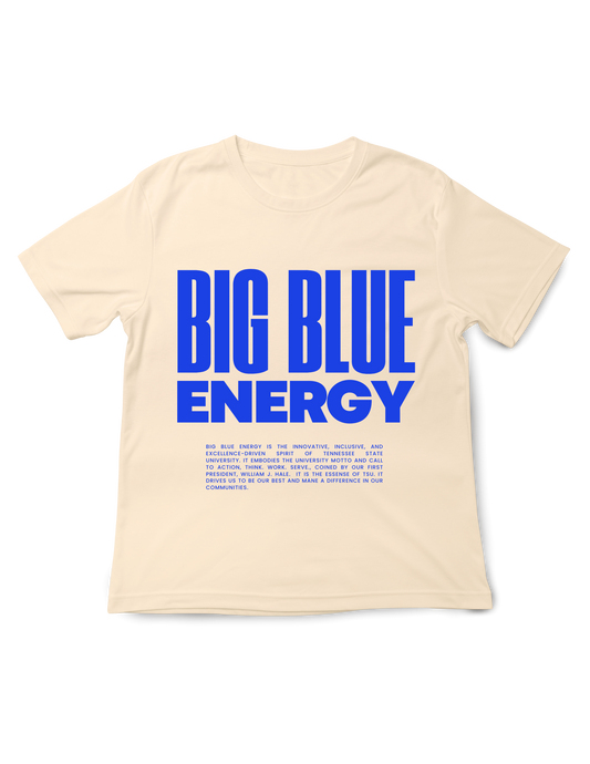 Defining BIG BLUE T-Shirt - Cream & Blue